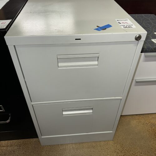 Used Gray 2-Drawer Box/File Vertical Filing Cabinet 18"W