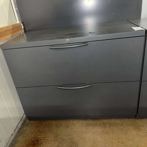 Used Gray Metal 2-High Lateral Filing Storage 36"W