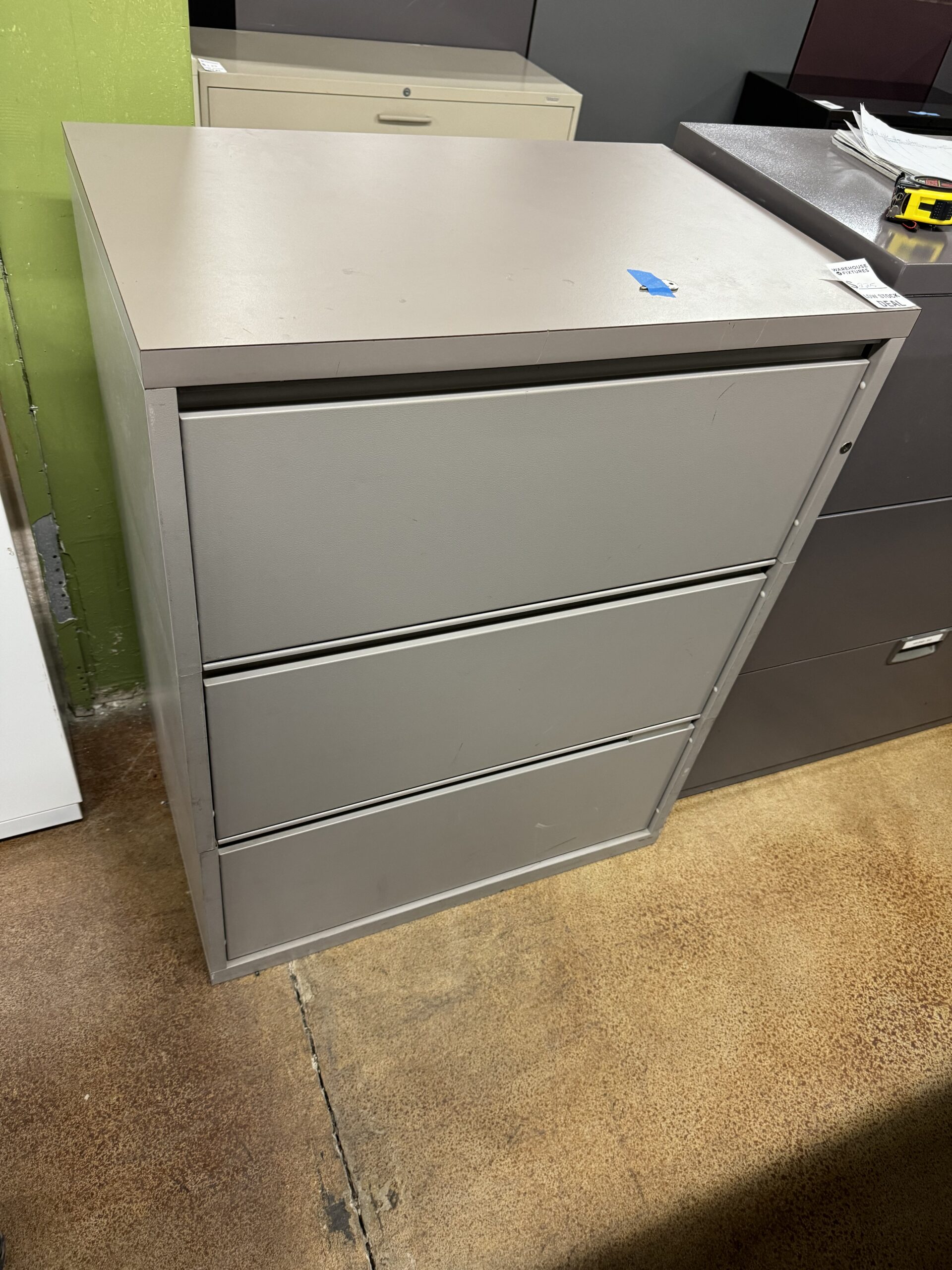 Used Gray 3-High Filing Lateral Storage 30"W