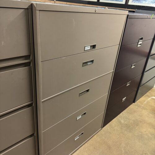 Used Putty 5-High Lateral Filing Storage with Lock and Key 42"W