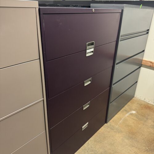 Used Steelcase 5-High Purple Lateral Filing Storage 42"W