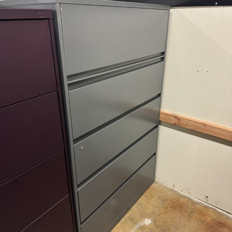 Used Steelcase Gray 5-Drawer Lateral Filing 42"W