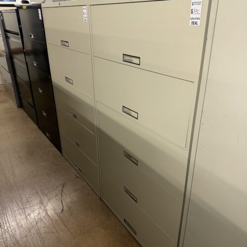 Used Putty Steelcase 5-Drawer Lateral Filing 3FT W