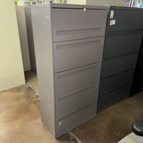 Used HON Light Gray 5-Drawer Lateral Filing 30"W 