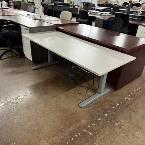 Used Electric Height Adjustable Training Table -- White 72"W