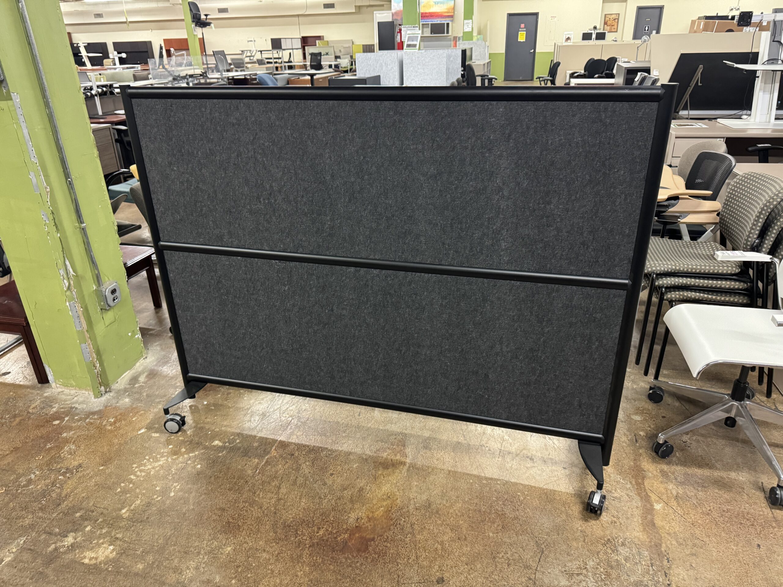 Used MergeWorks Office Tackboards/Acoustic Divider 80"W x 54.5"H -- Black