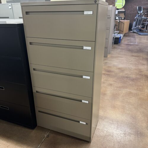 Used Kimball Office 5-Drawer Lateral Filing Storage 30"W -- Beige
