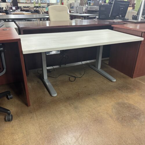 Used White Electric Height Adjustable Training Table 30" x 60"