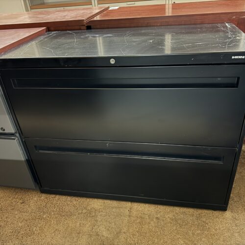 Used HON Black 2-Drawer Lateral Filing Cabinet 36"W