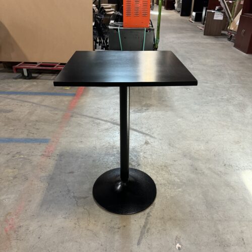 Used Black Square Top Laminate Table 24"W x 34.5"H
