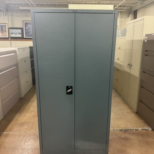 Used Blue 2-Door Storage Cabinet with Shelving 36"W