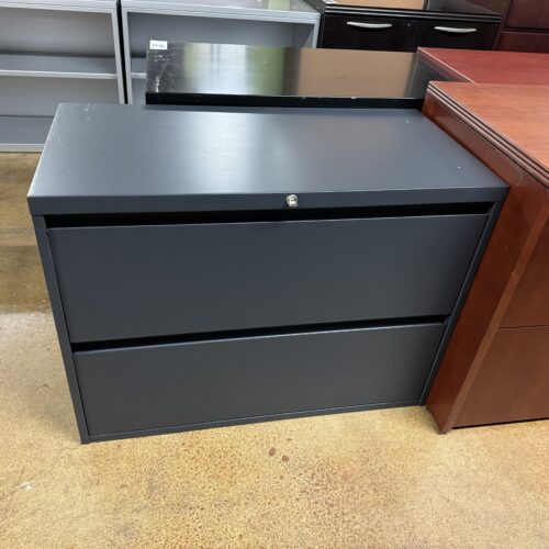 Used Dark Gray 2-Drawer Lateral File Cabinet 36"W