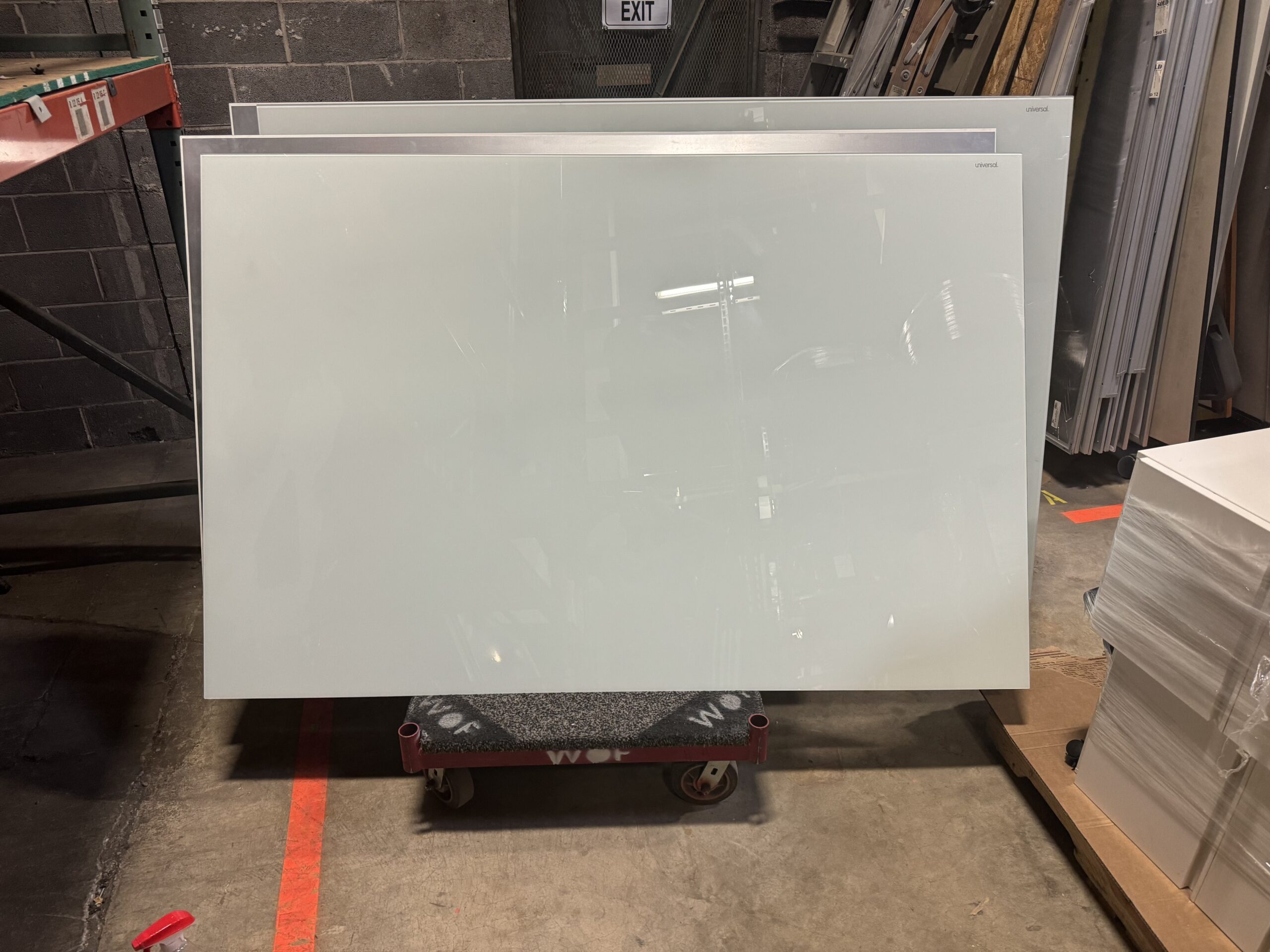 Used Universal Wall Mounting Glass Whiteboards 72"W x 48"H