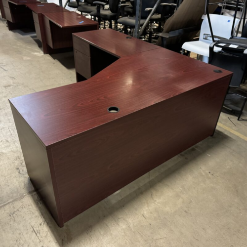 Groupe Lacasse L-Shape Office Desk 6' x 6.5' -- Cherry