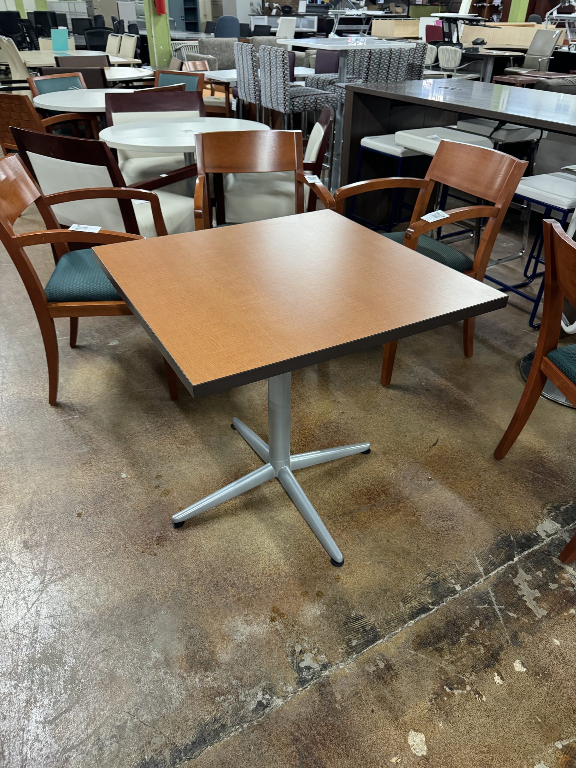 Used Allsteel Cherry Laminate Table 30"W x 30"W