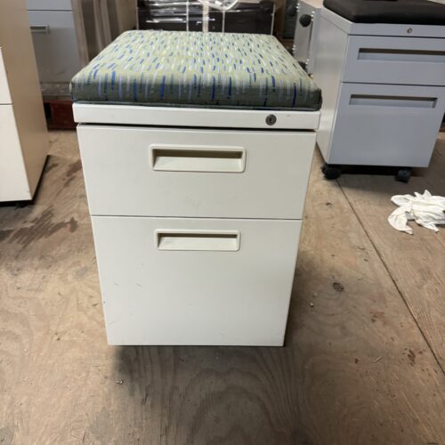 Used Mobile Box File Storage Pedestal with Lock and Cushion 15"W