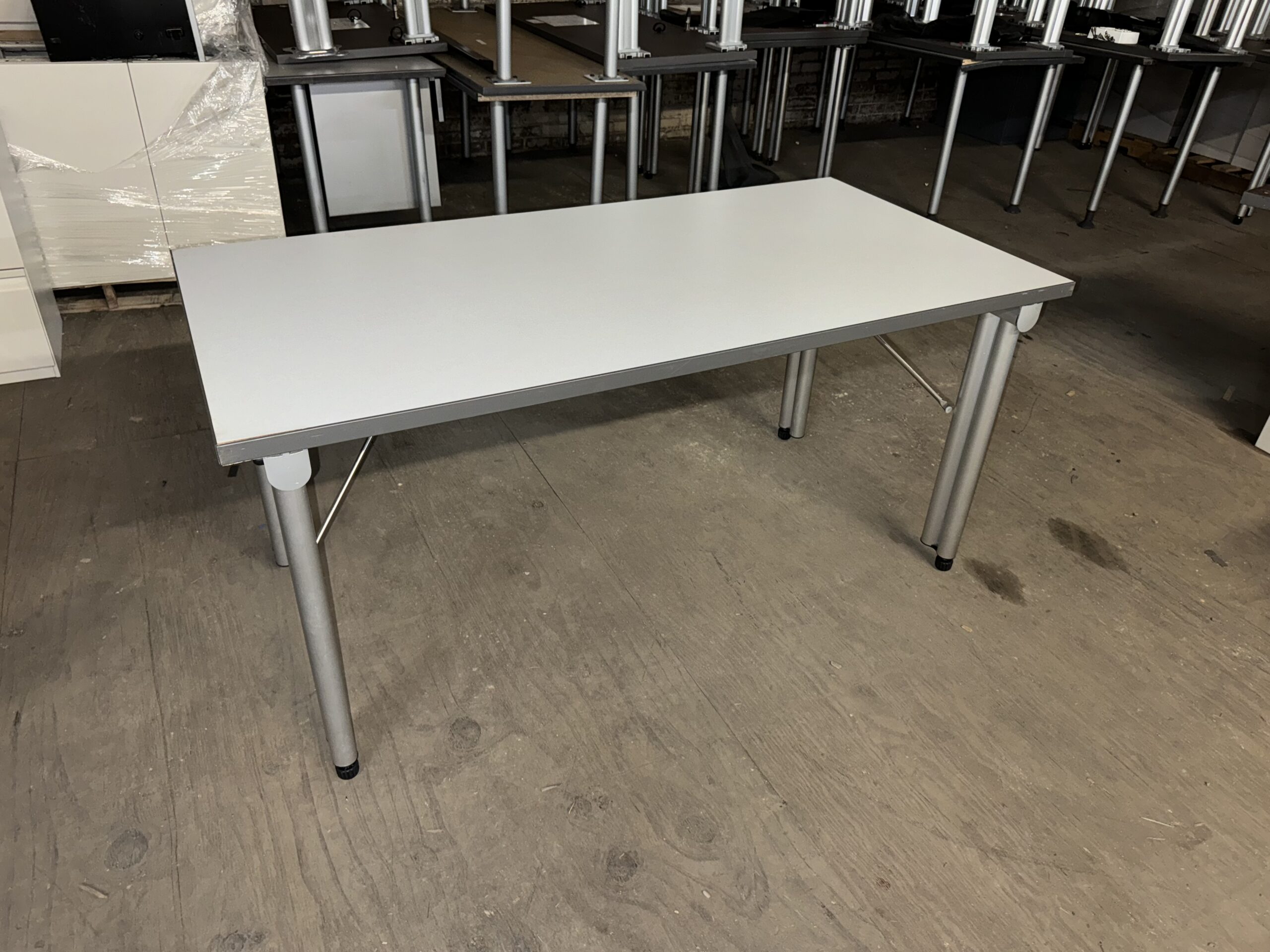 Used Knoll Propeller Folding Table with Grommet 60"W - White