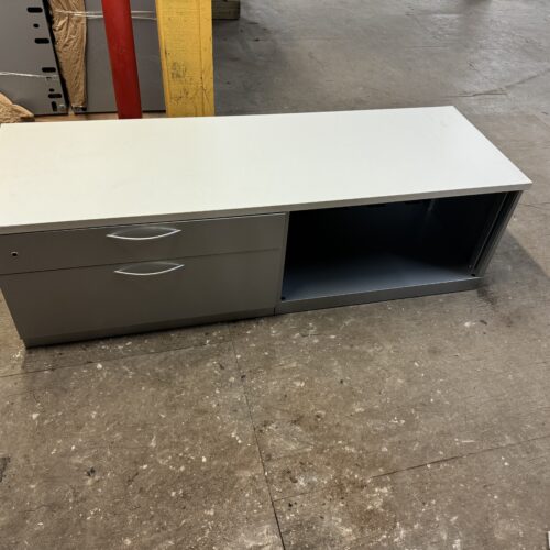 Used Steelcase Dual Lateral and Bookcase Filing Storage 72"W - Gray 