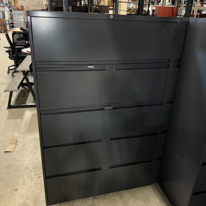 Used Dark Gray Steelcase 5-High Filing Storage Laterals 42"W 