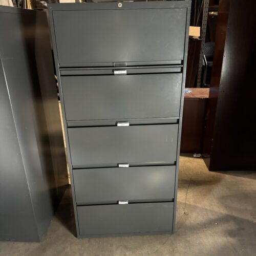 Used Dark Gray Steelcase 5-High Filing Storage Laterals 30"W 
