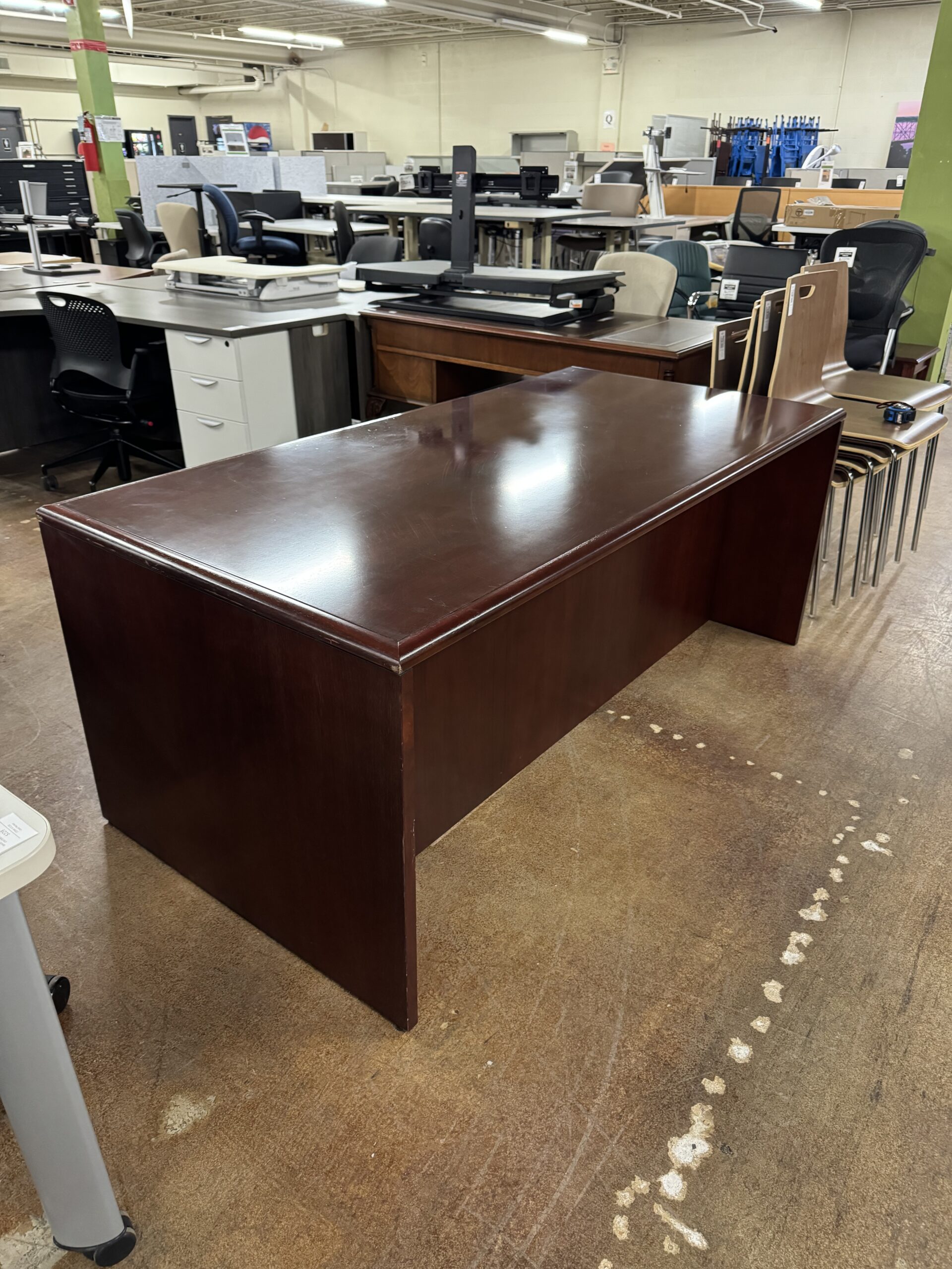 Used Cherry National Rectangular Office Desk 72"W