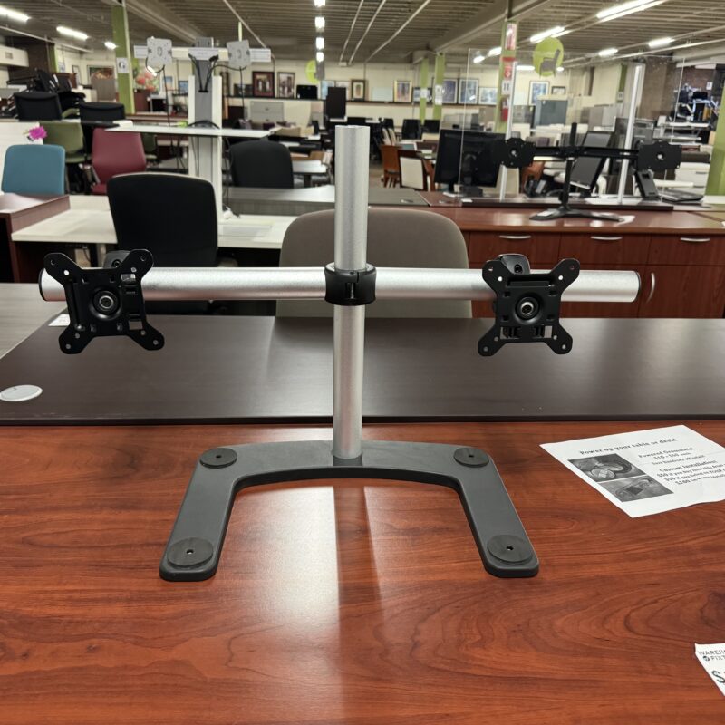 Used Dual Monitor Arm Stand Silver 30"W
