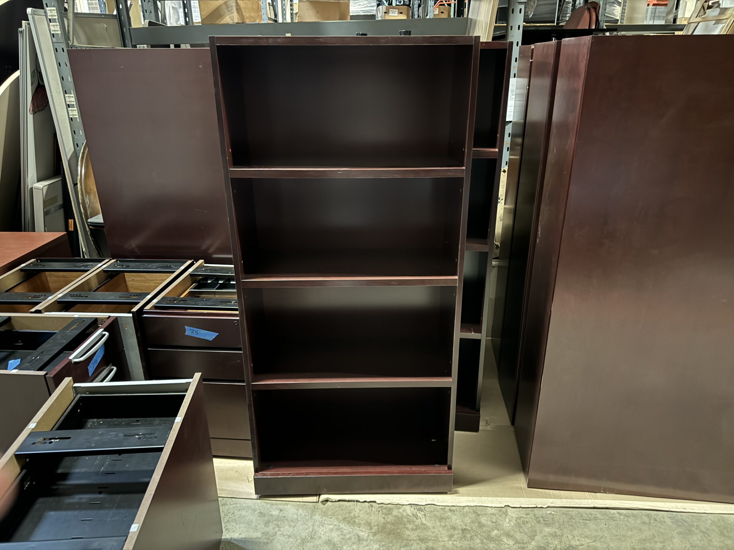 Used Knoll 4-Shelf Mahogany Bookcase 30"W 