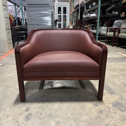 Used Burgundy Polyester Lounge Chair 31"W