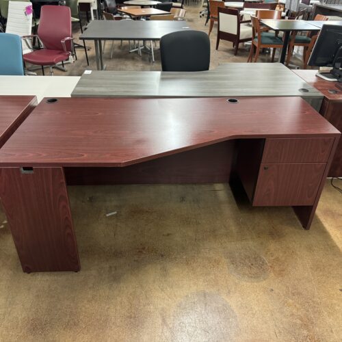 Used Groupe Lacasse Porkchop Top Desk 6FT W - Cherry 