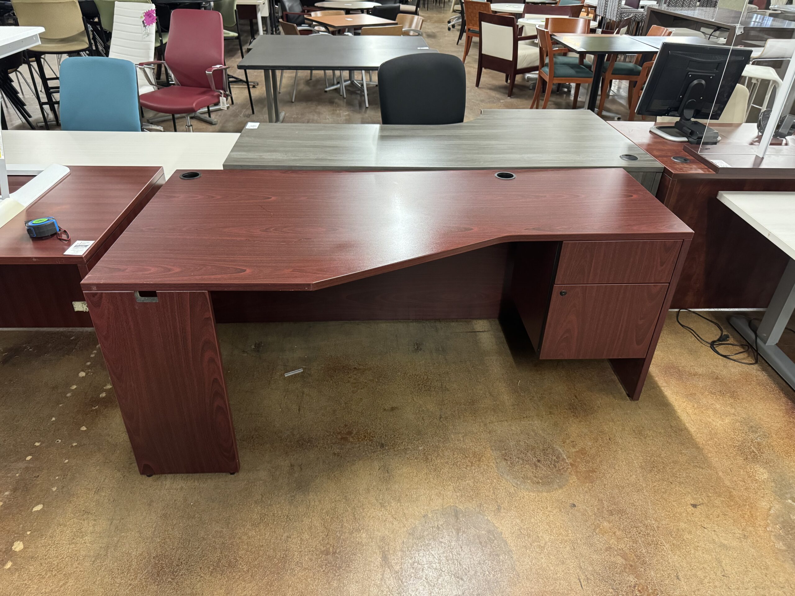 Used Groupe Lacasse Porkchop Top Desk 6FT W - Cherry 