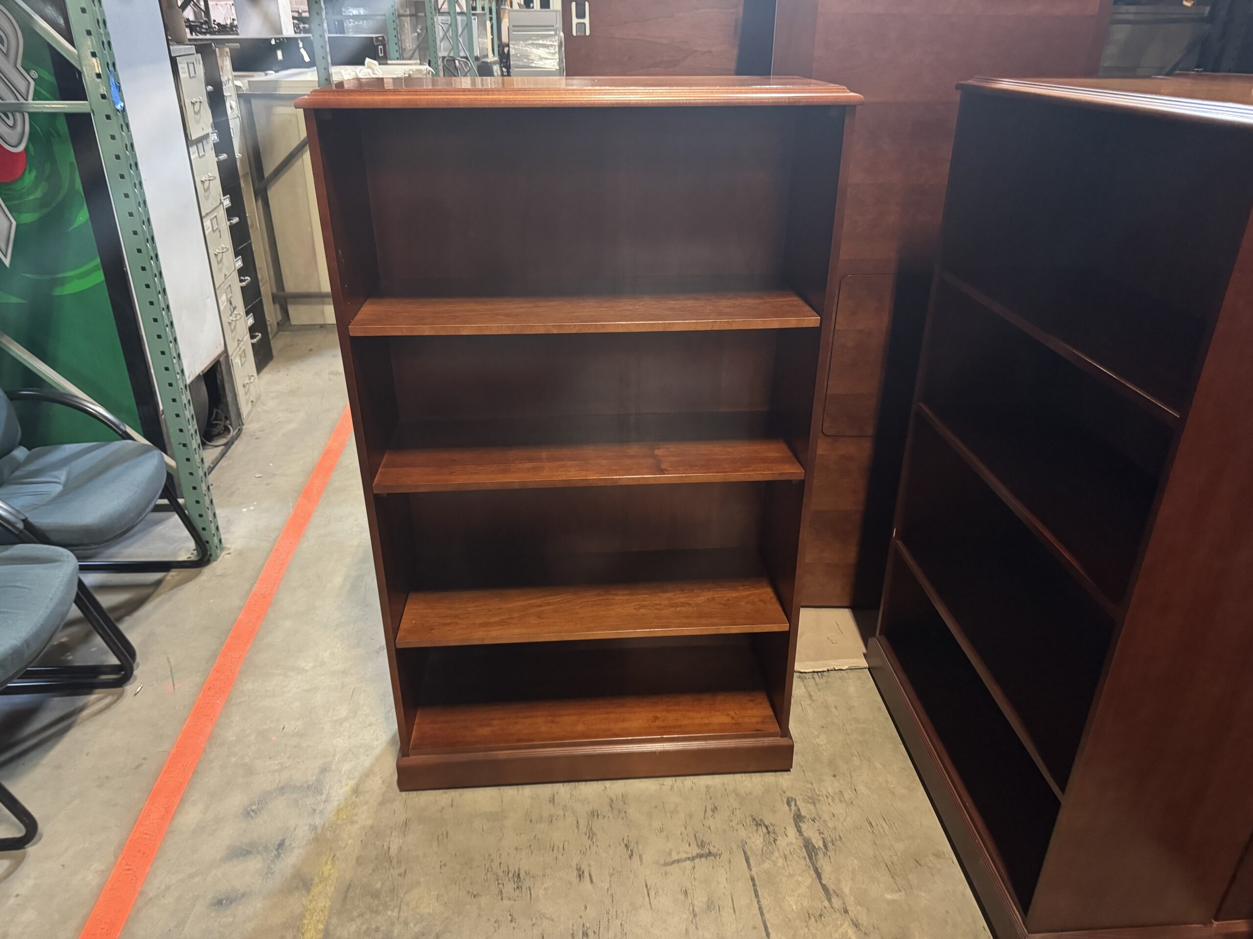 Used Cherry 4-Shelf Bookcase Wood Veneer 36"W