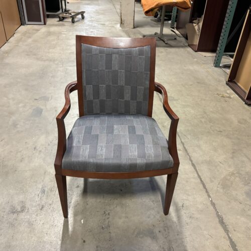 Used OFS Gray Patterned Wood Side Chair 24"W