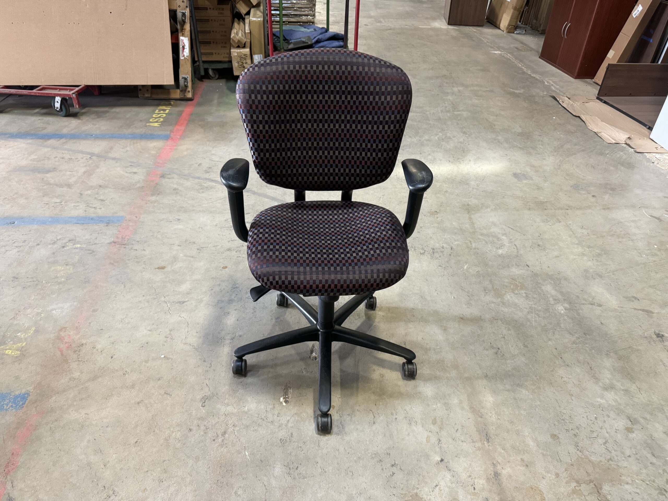 Used Haworth Improv Purple Patterned Office Task Chair with Arms 