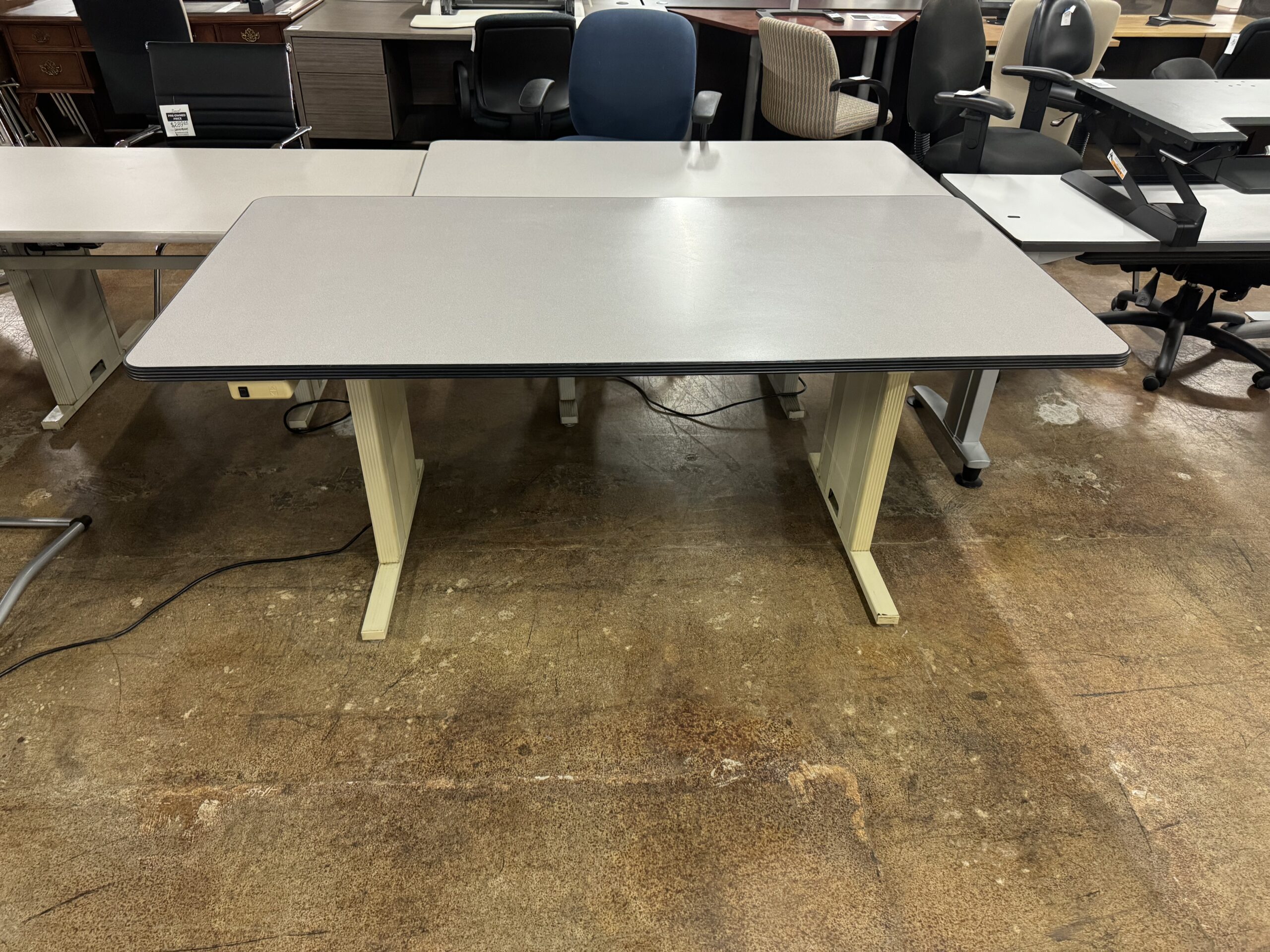 Gray Laminate Height Adjustable Table 72"W