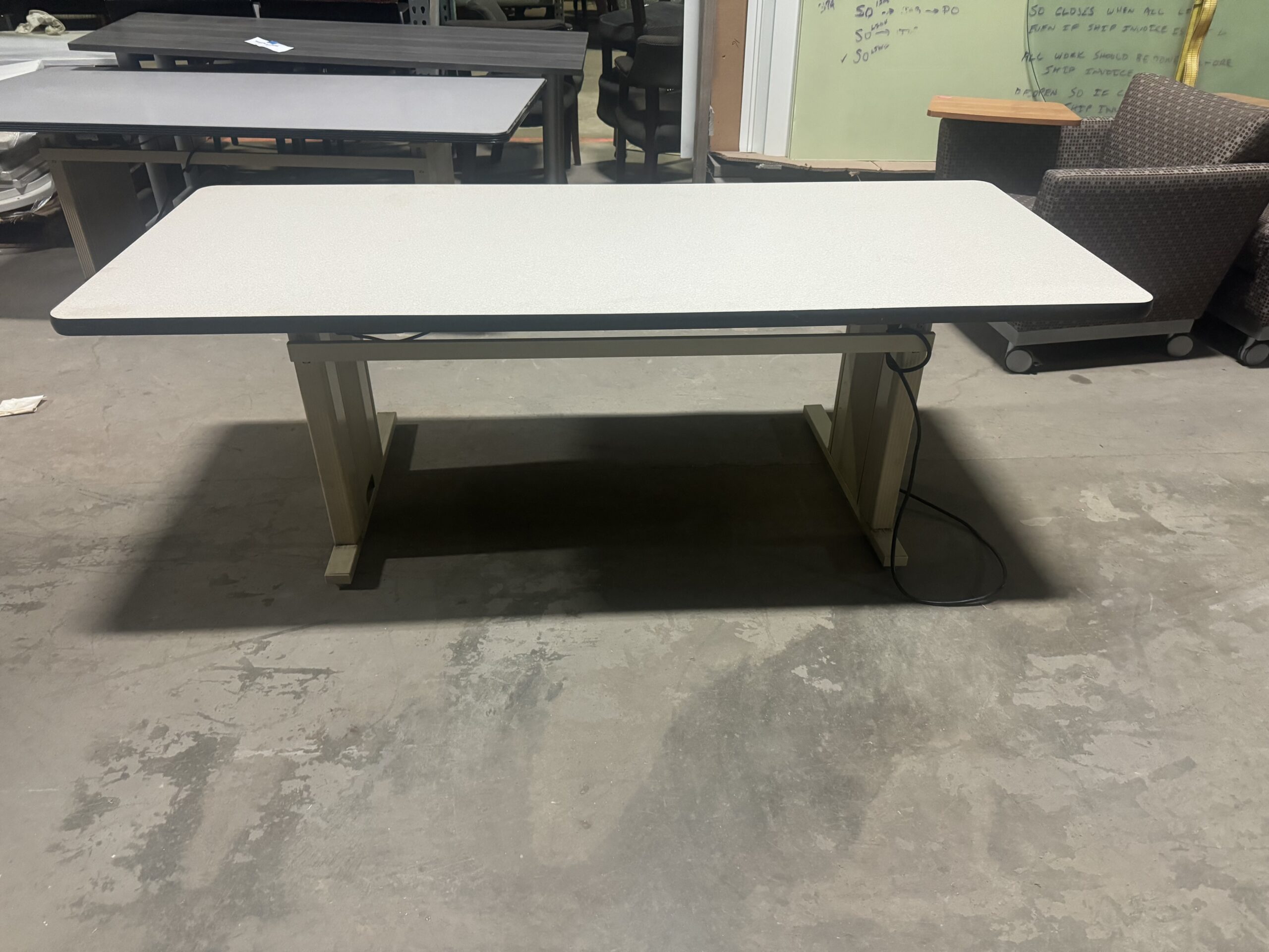 Used Light Gray Electric Height Adjustable Table 72"W