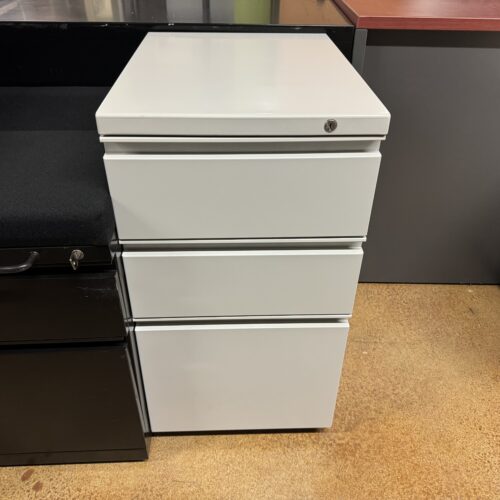 Used Gray Stationary Filing Pedestal with Box Box File Drawers 15"W