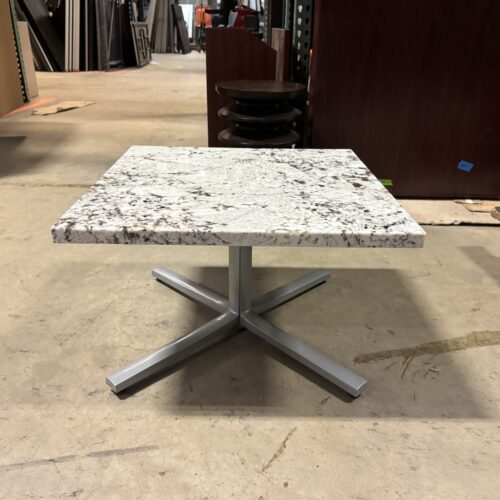 Used White and Black Granite Coffee Table 25"W 
