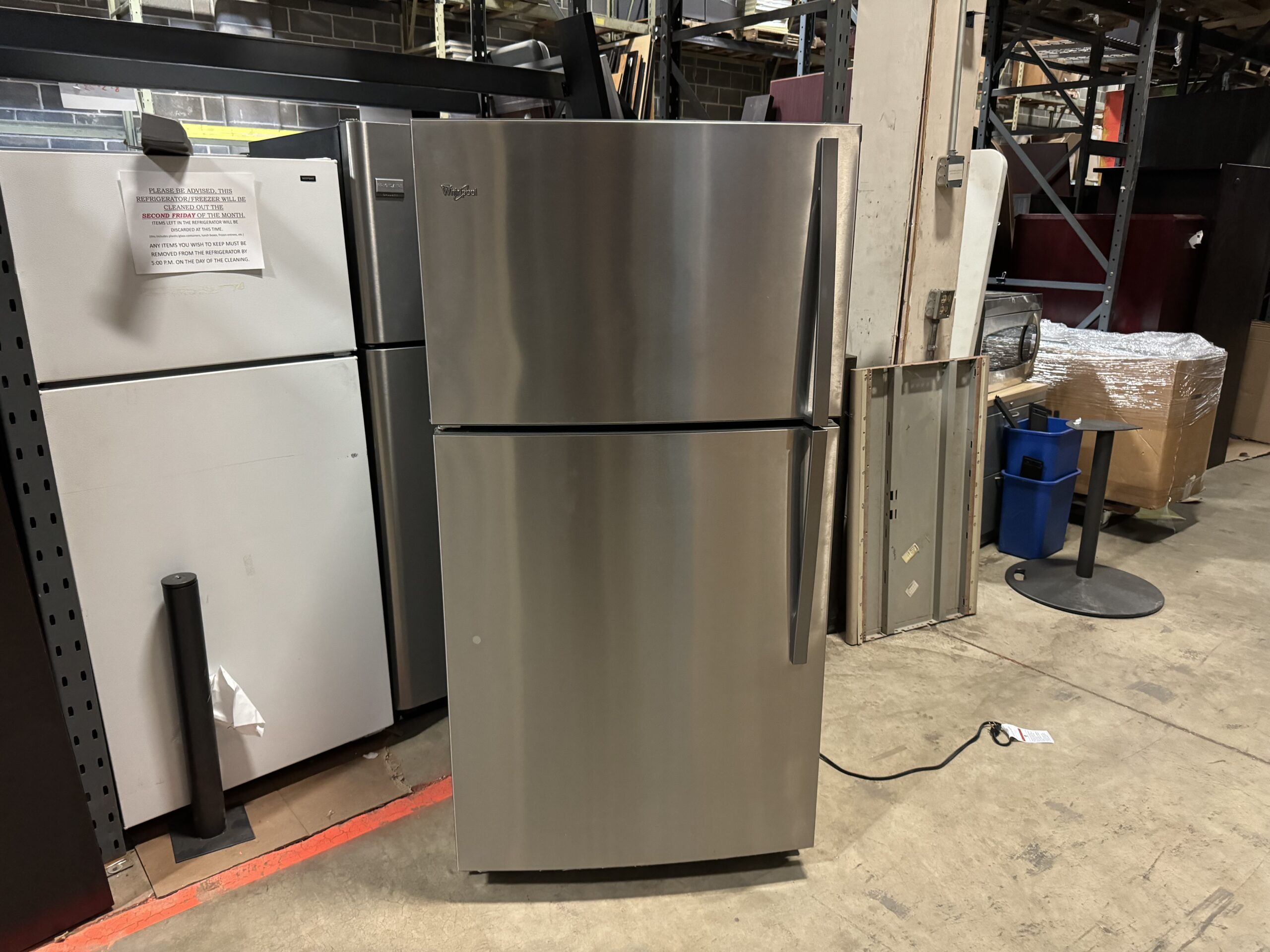 Used Stainless Steel Whirlpool Refrigerator/Freezer 33"W 