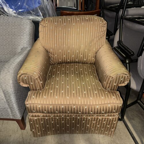 Used Brown Patterned Lounge Chair 60"W
