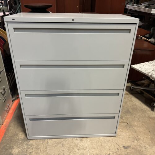Used HON Light Gray 4-High Lateral Filing Cabinet 42"W