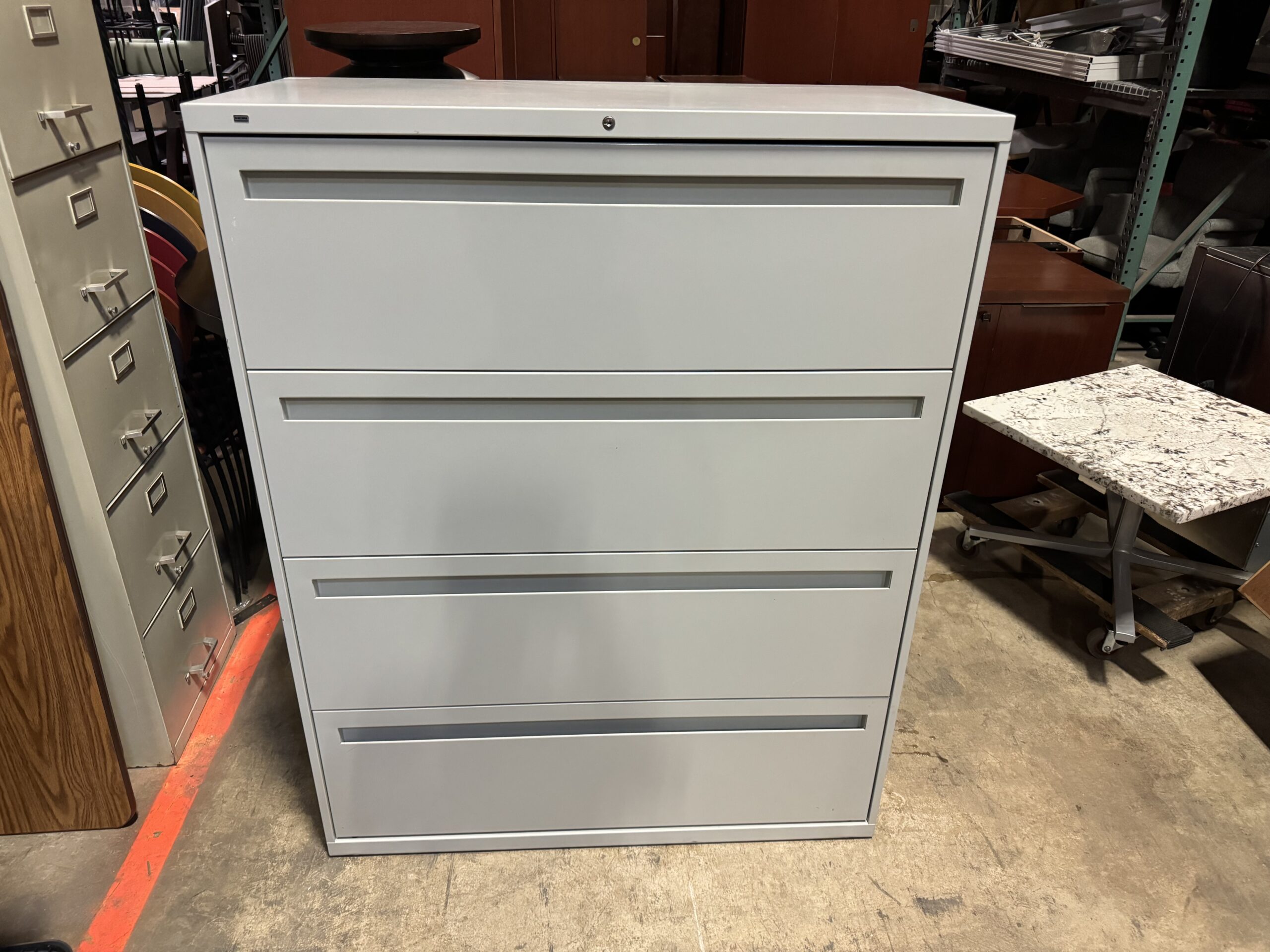 Used HON Light Gray 4-High Lateral Filing Cabinet 42"W