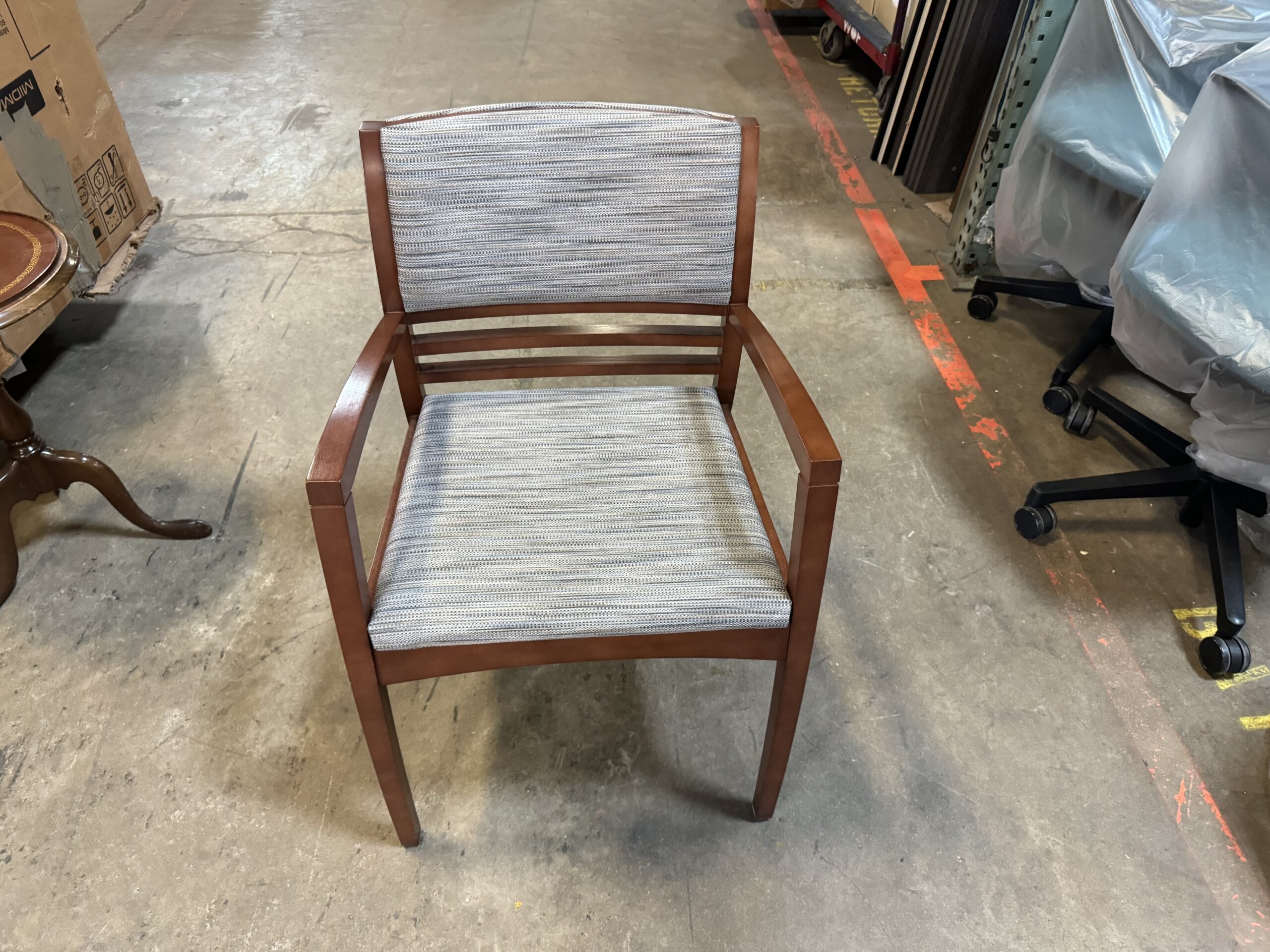 Used Gray and Black Patterned Kimball Office Beo Side Chair 