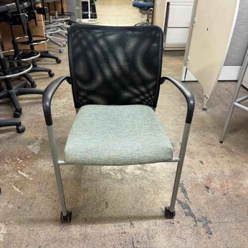 Used SitOnIt Social Side Chair Light Green with Fixed Arms