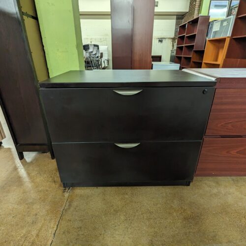 Black 2 Drawer Wood Lateral