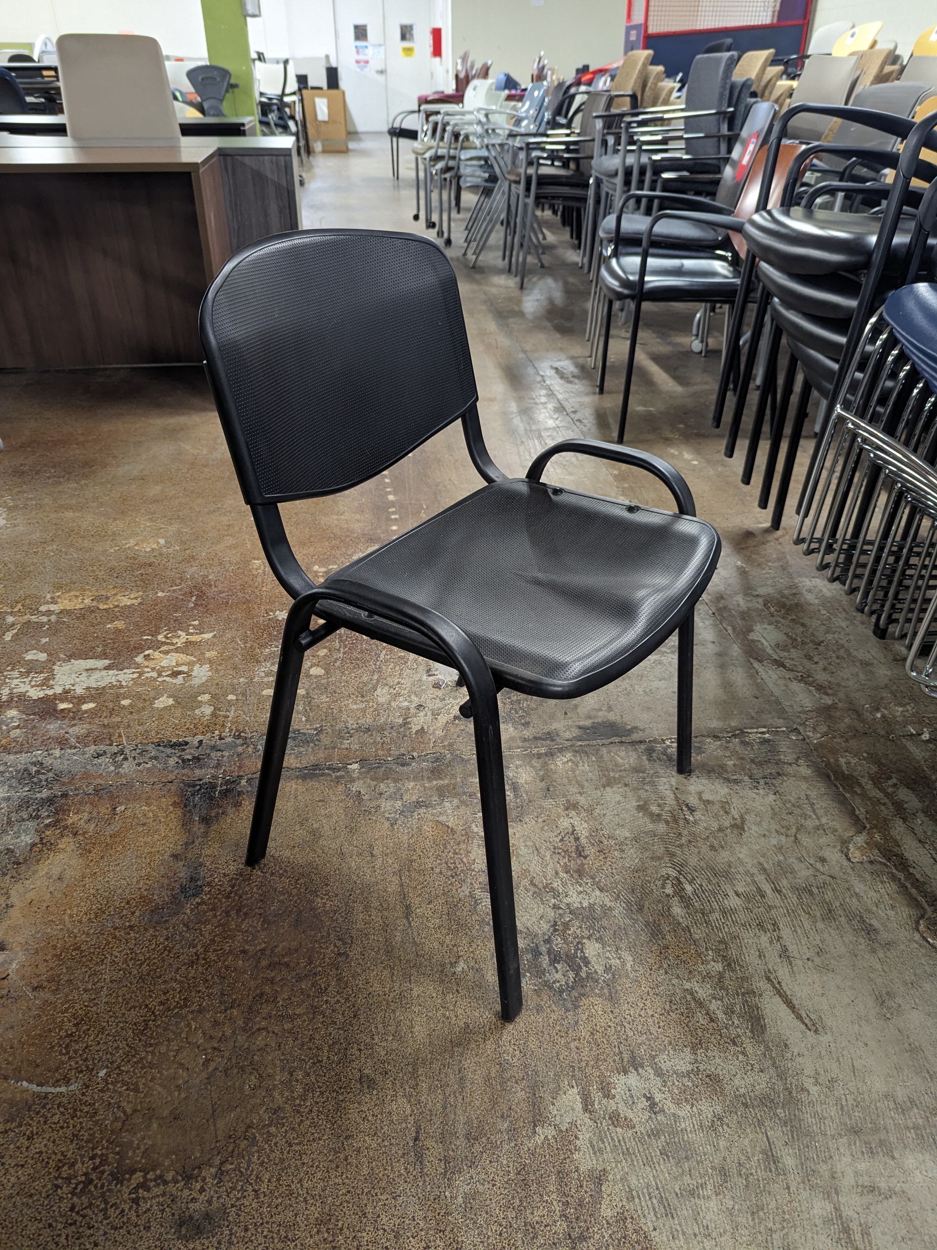 Black Plastic Stacking Chair