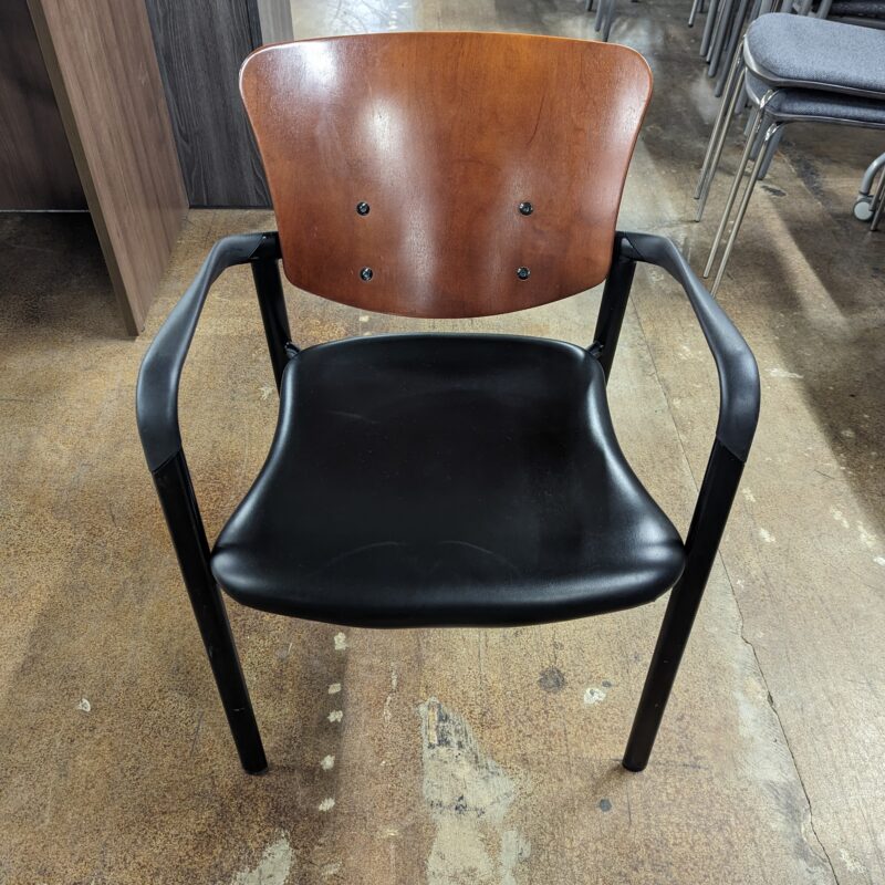 Black Haworth Improv Wood Back Guest Chair