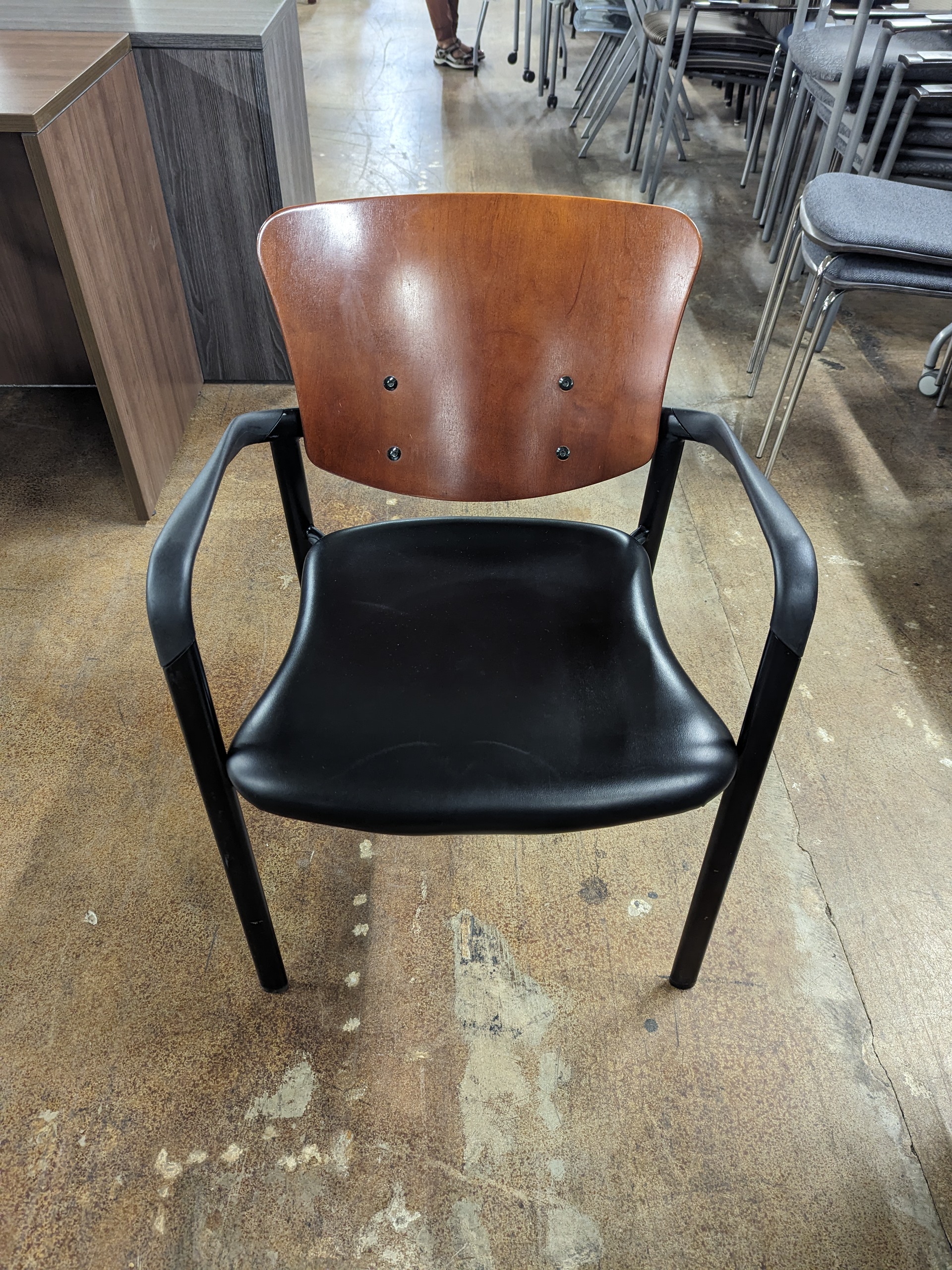 Black Haworth Improv Wood Back Guest Chair