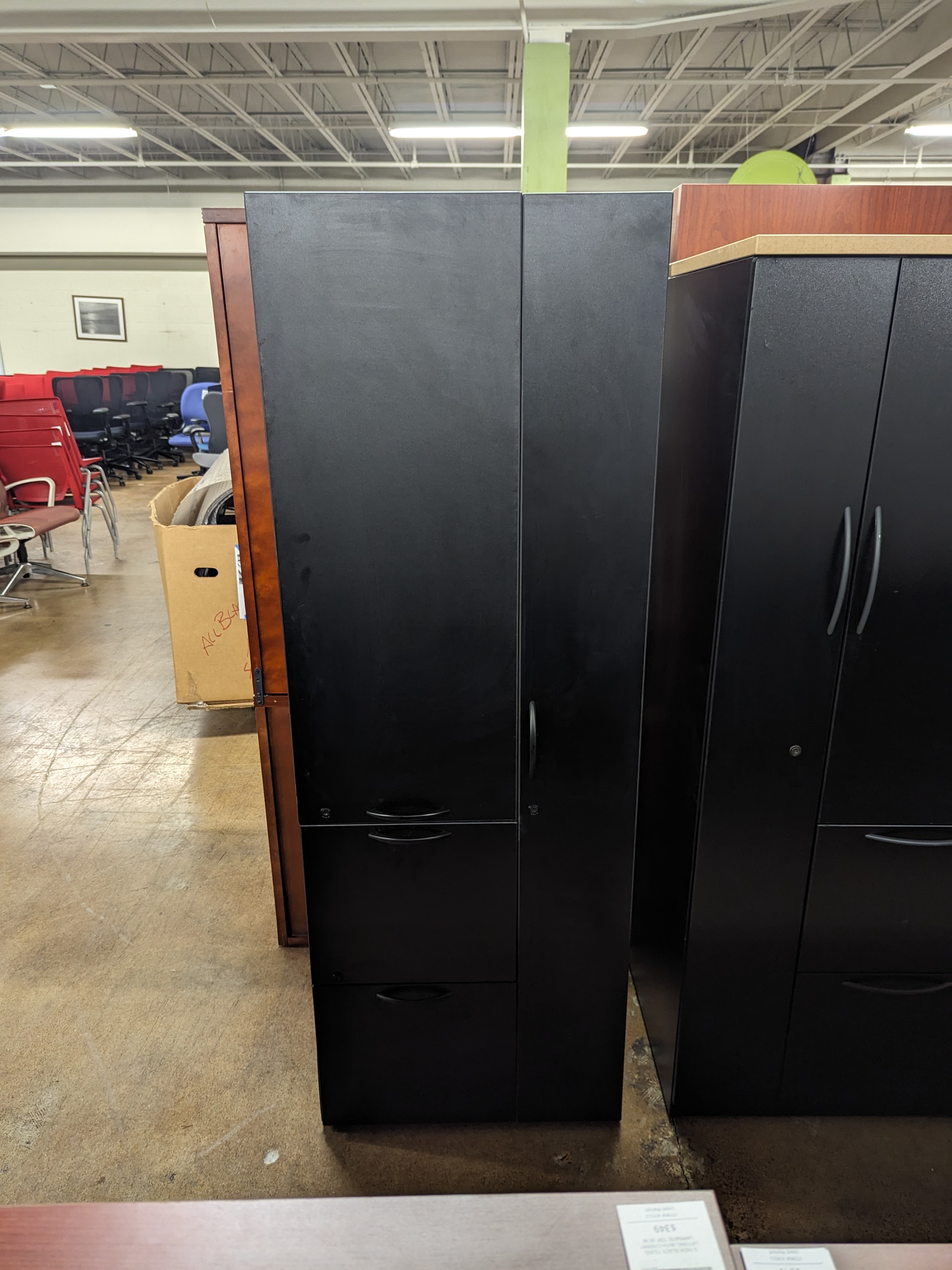 Used Black Haworth Storage Tower 68"H