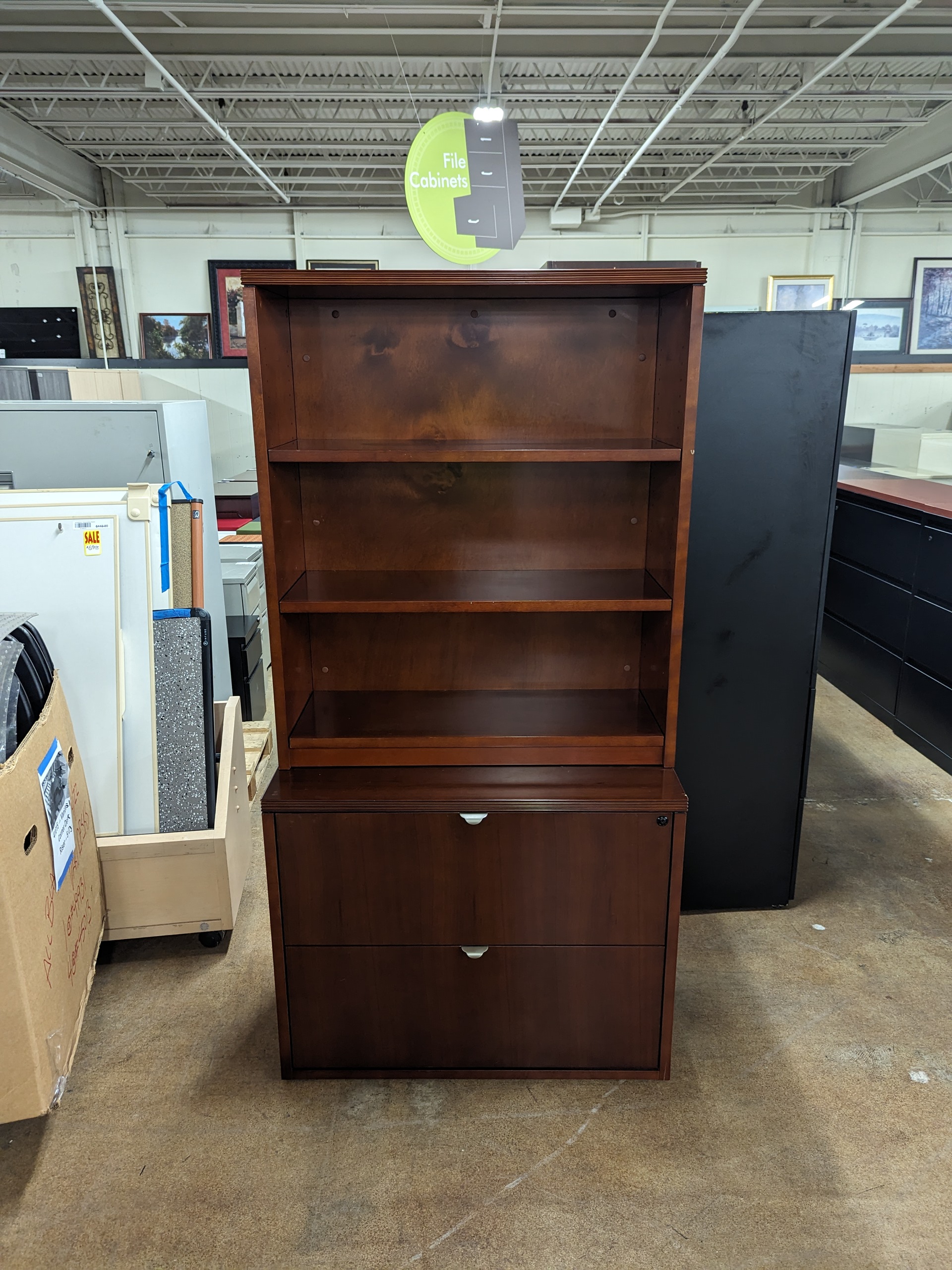 Used Cherry Lateral Bookcase Combo