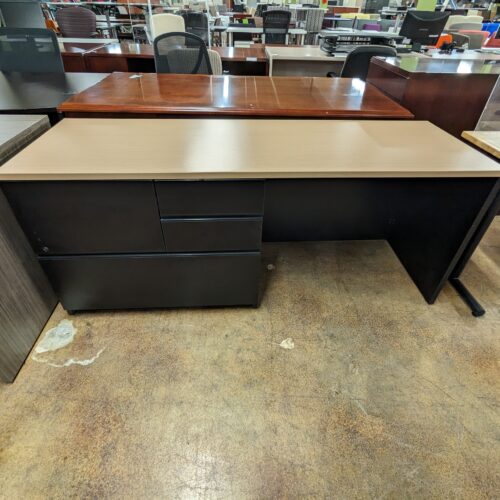 Black and Maple Desk with Storage